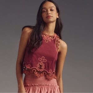 By Anthropologie Embroidered Tank